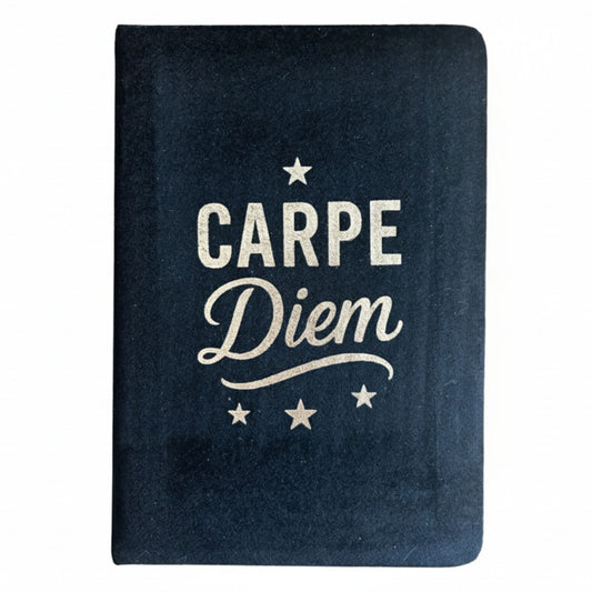 Carpe Diem Black Velvet Notebook - 80 pages.