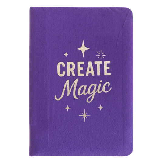 Create Magic Purple Velvet Notebook - 80 pages.
