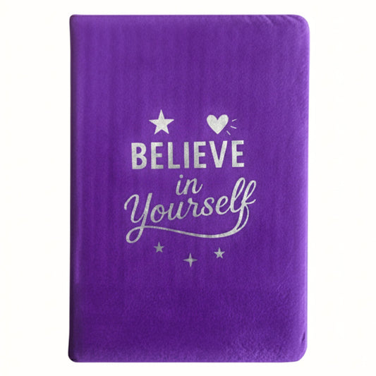 Believe in Yourself Lavender Velvet Notebook - 80 pages.