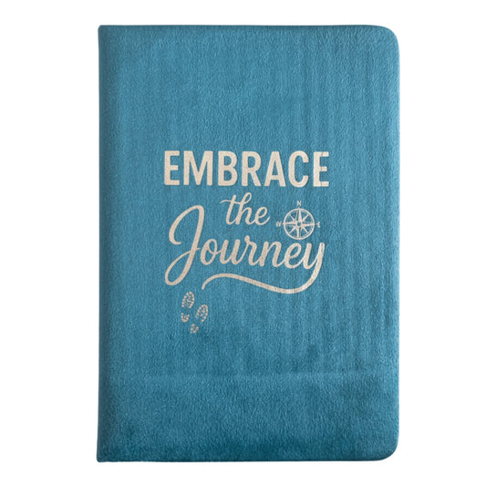 Embrace The Journey Light Blue Velvet Notebook - 80 pages.